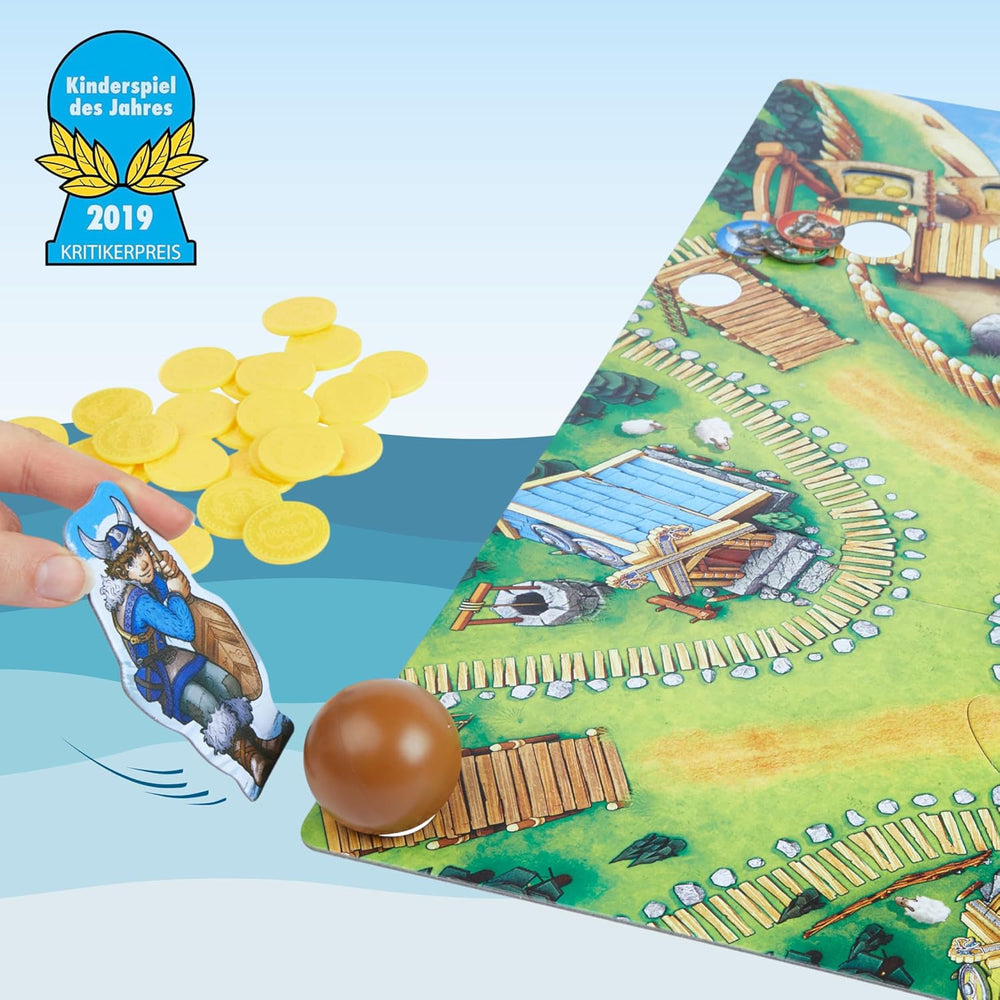 HABA Valley of the Vikings - Hurtigt behændighed brætspil i alderen 6+ for 2-4 spillere - XXL spillebræt og 3D vikingeskibe - fremmer taktik og mod - 1304697001