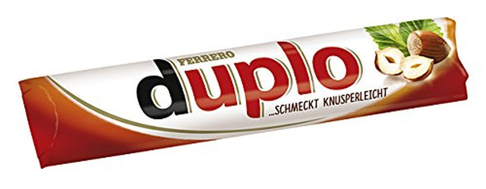 Ferrero duplo Large Pack - Chokoladebarer med fin nougatcreme, sprød oblat og fin mælkechokolade - Karneval og fastelavnsslik - 15 pakker med 18 individuelt indpakkede barer