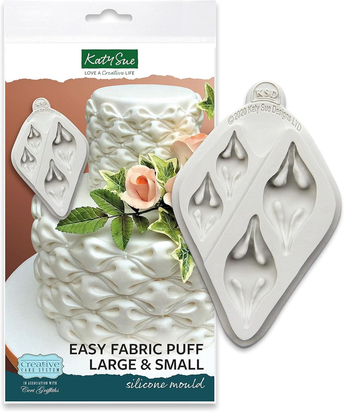 Katy Sue, formstøbt silikonetekstur, puff/skyer-dekor, 2 størrelser køkken Katy Sue