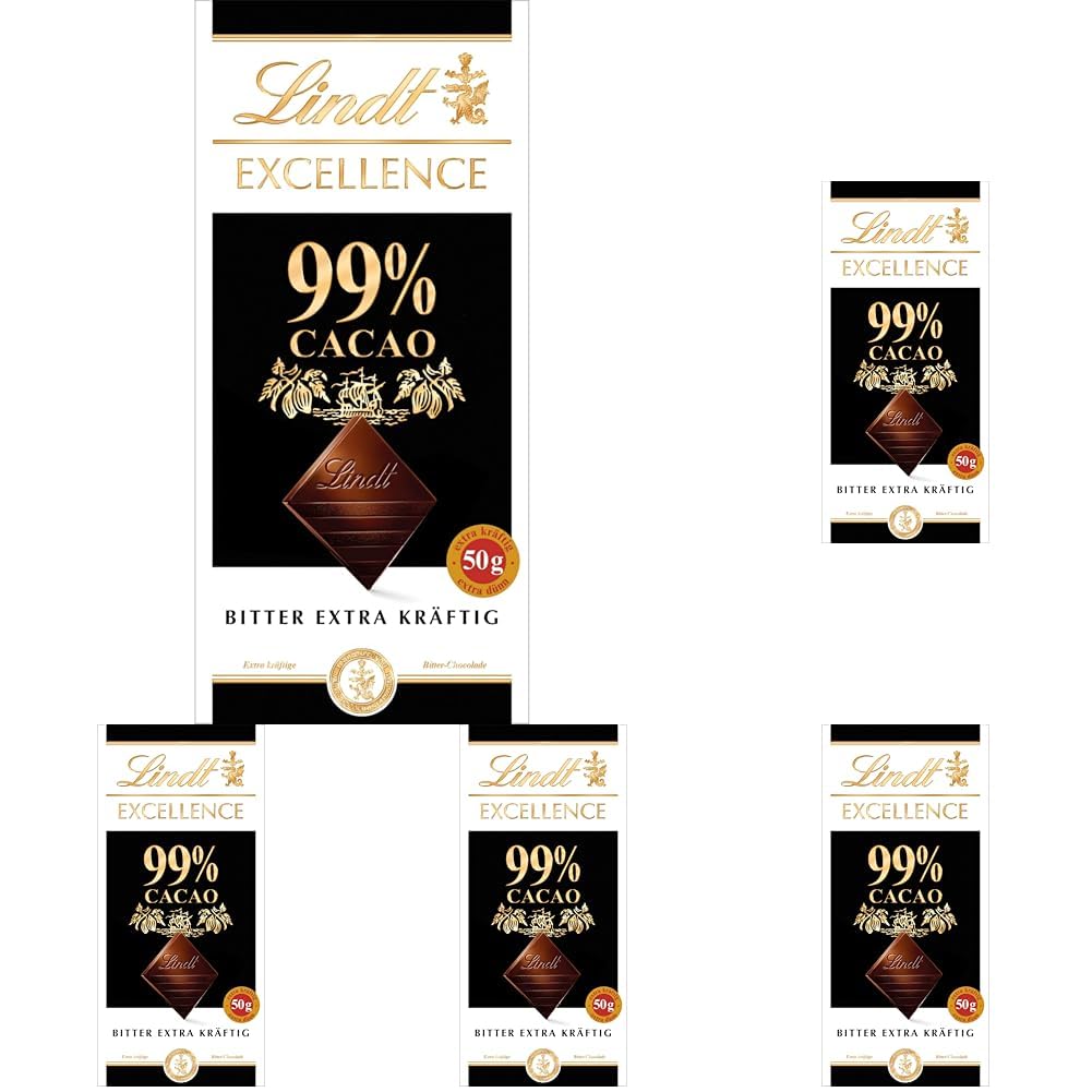 Lindt EXCELLENCE 99% mørk chokoladebar - intens kakaosmag 50 g vegansk premium