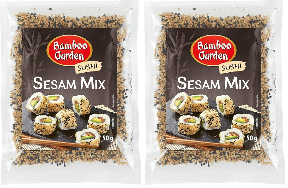 Bamboo Garden - Sushi Sesam Mix, Ideel til tilberedning af Sushi af enhver art, også lækker som topping til forskellige retter, i müsli eller grød, 1 x 50 g