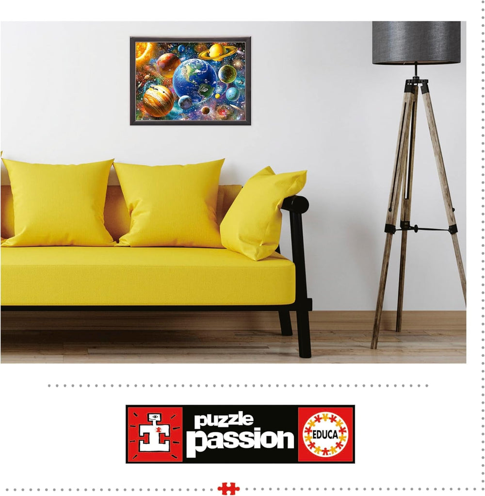 Educa - Puzzle 500 piese pentru adulti | Sistem solar, puzzle 500 piese pentru adulti si copii de la 11 ani, planete, spatiu, spatiu (18449) Puzzle Naty Shop
