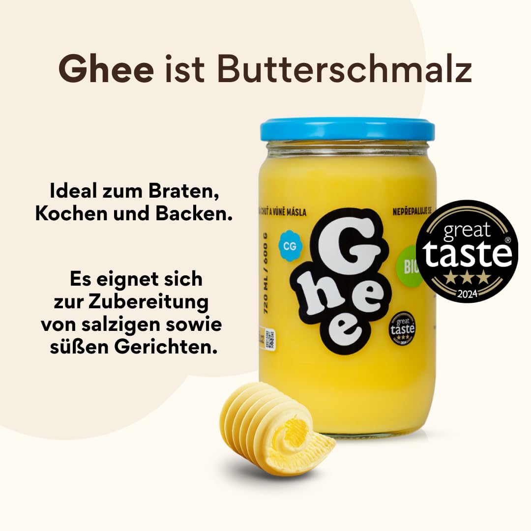 Ghee Butter BIO 600 g - Ideel til stegning og bagning laktosefri