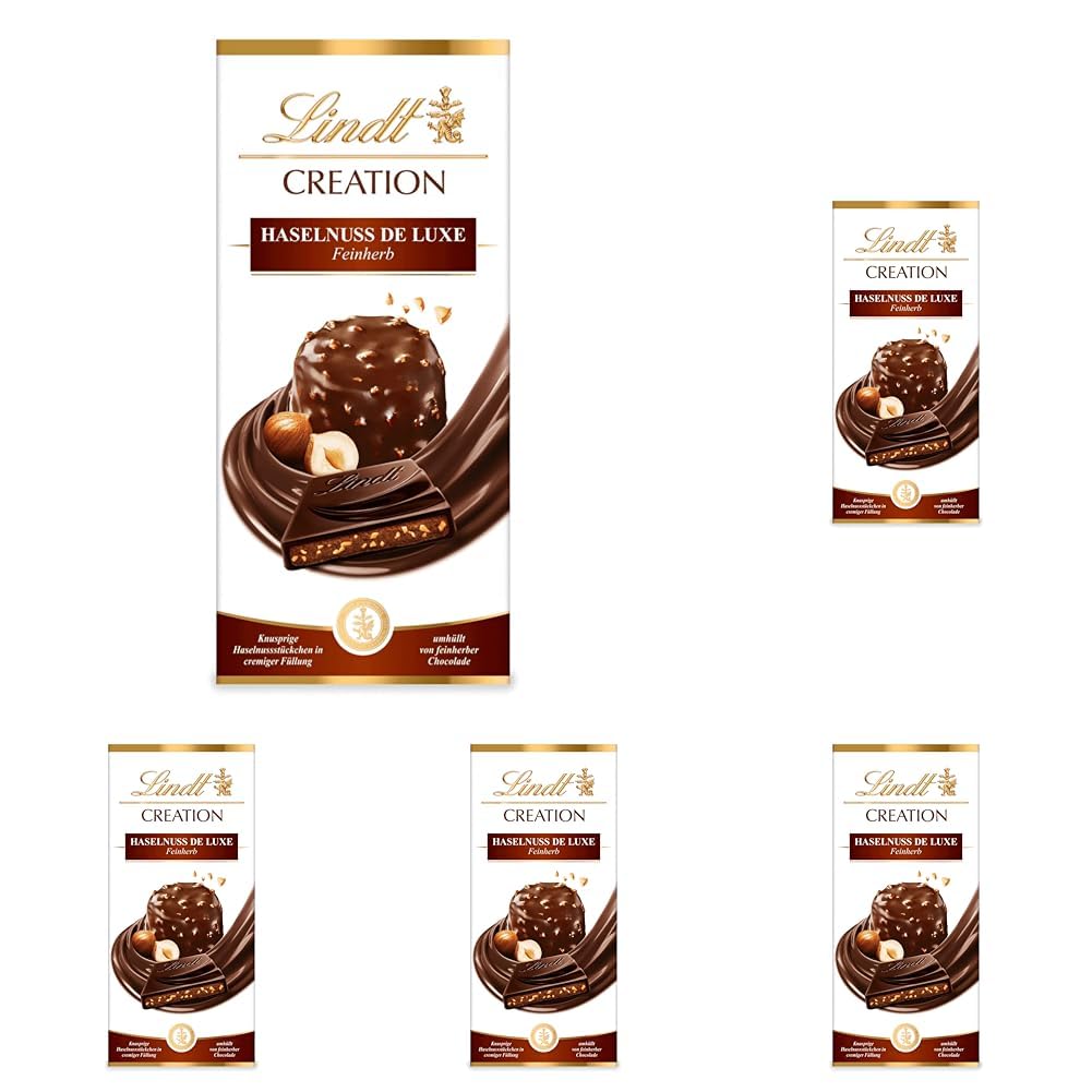 Lindt Creation Hazelnut De Luxe Bar - Mørk chokolade med sprøde hasselnødder i cremet fyld