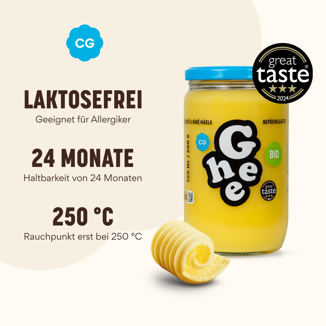 Ghee Butter BIO 600 g - Ideel til stegning og bagning laktosefri