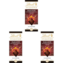 Lindt EXCELLENCE dejstykker med pailletter og karamel - fin mørk chokolade med intens kakaosmag