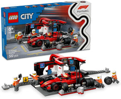 LEGO City F1 Pit Stop med Team og Ferrari Speedster - Formel 1 Pit Stop Sæt med 1 racerkører og 4 mekaniske minifigurer - Racerbillegetøj til drenge og piger 6+ - 60443 Byggesæt Beuche den LEGO-Store Standardtitel