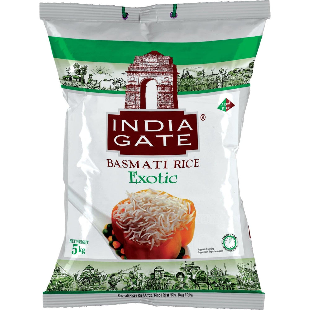 INDIA GATE Premium Basmatiris – Fin langkornet ris, aromatisk, fra Indien, fin langkornet (1 x 5 kg)