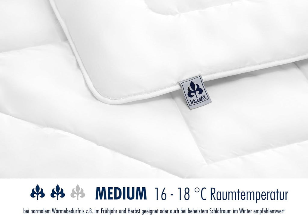 Plapumă Irisette Noblesse pentru toate anotimpurile - Made in Germany - Cuvertură cu capac din bumbac pur, 135 X 200 Cm, certificat Ã-ko-Tex Plapumi si pilote Naty Shop