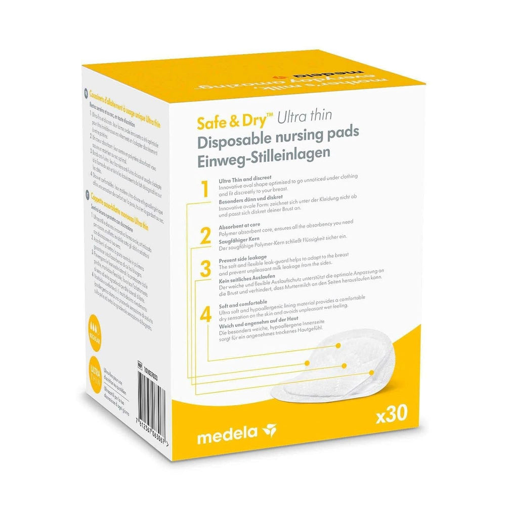MEDELA Safe & Dry Einweg-Stilleinlagen, Ultradünn, Einzeln Verpackt, 30 Stück Tilbehør Mad og Amning Bebe Naty Shop