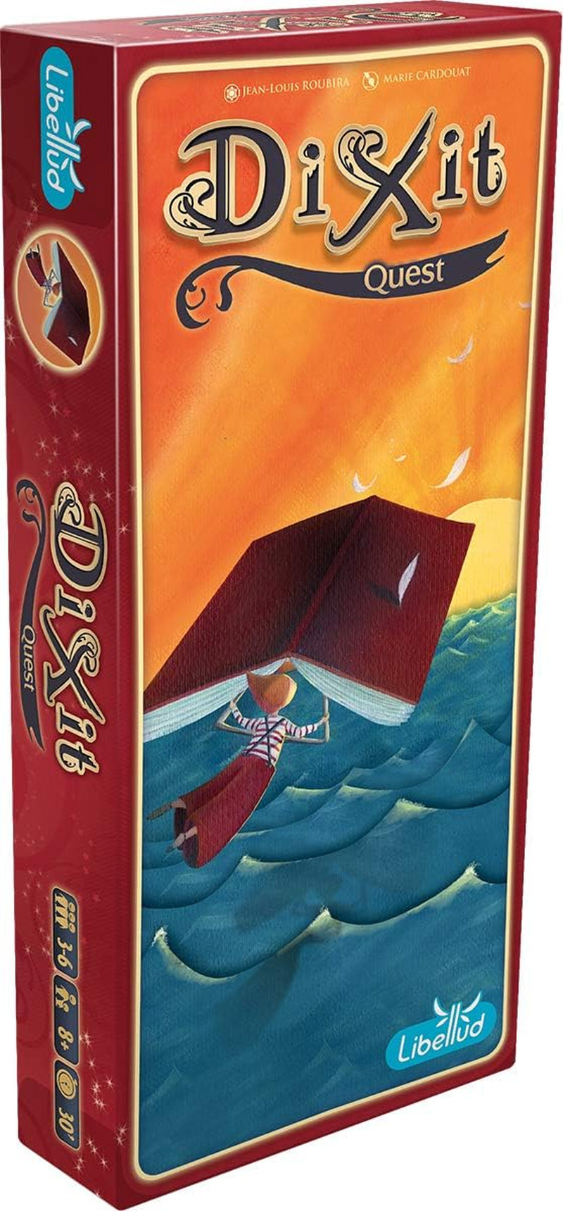 Asmodee, Dixit, Tysk version, Basisspil, Et billede er tusind ord værd, Kreativt familiespil for 3-8 spillere fra 8 år og opefter, Årets spil 2010 med 30 minutters spilletid