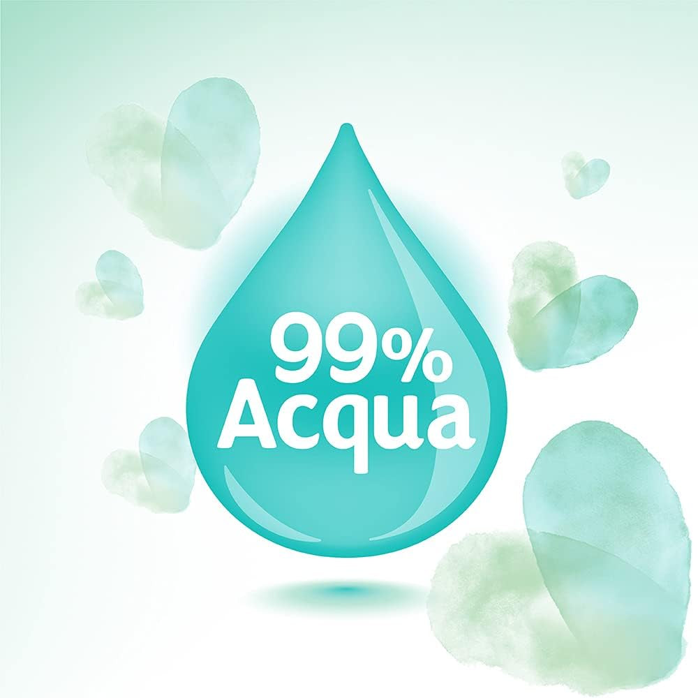 Pampers Acqua Pura babyservietter 468 count (3 pakke) - 99% vand, 100% bomuld, 0% plastik, alkohol og parabener - ideelle renseservietter til følsom hud, fugtig, uden tilsatte ingredienser