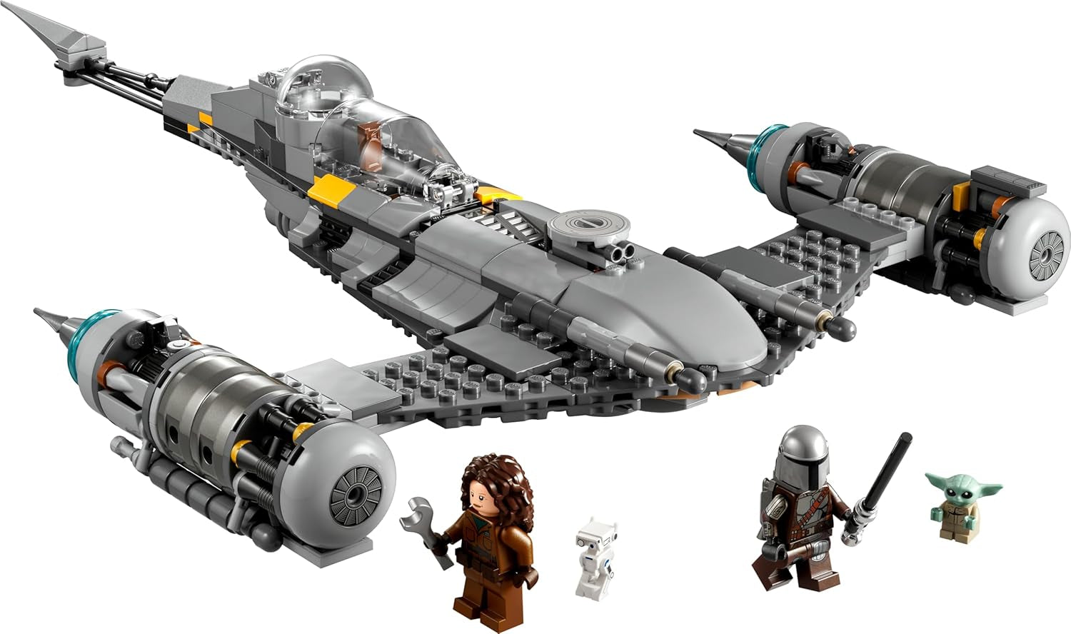 LEGO Star Wars Mandalorian Fighter N-1 fra Boba Fetts bog Byggelegetøj med rumskib Sæt med 4 figurer inklusive Baby Yoda figur 75325 Byggesæt Besuche den LEGO-Store