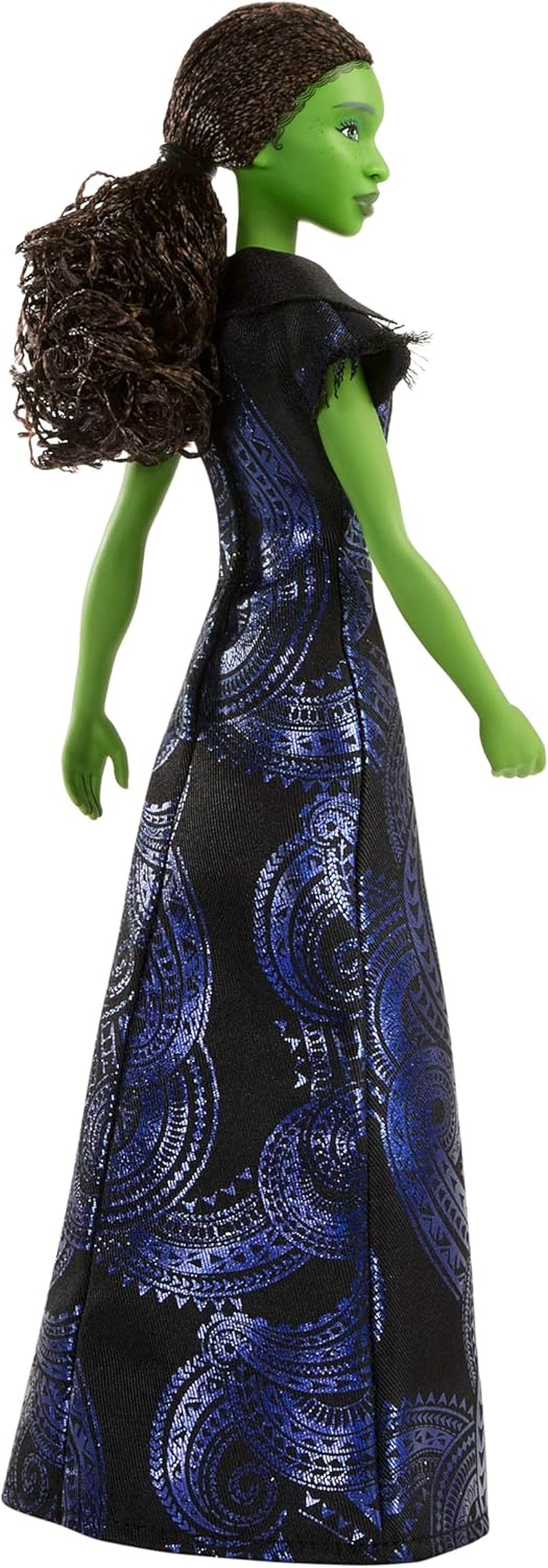 Păpușa de modă Elphaba cântătoare Mattel Wicked: for Good de Universal Pictures, cu ținută detașabilă, inspirată din film, cântă „for Good” în engleză, JFM09