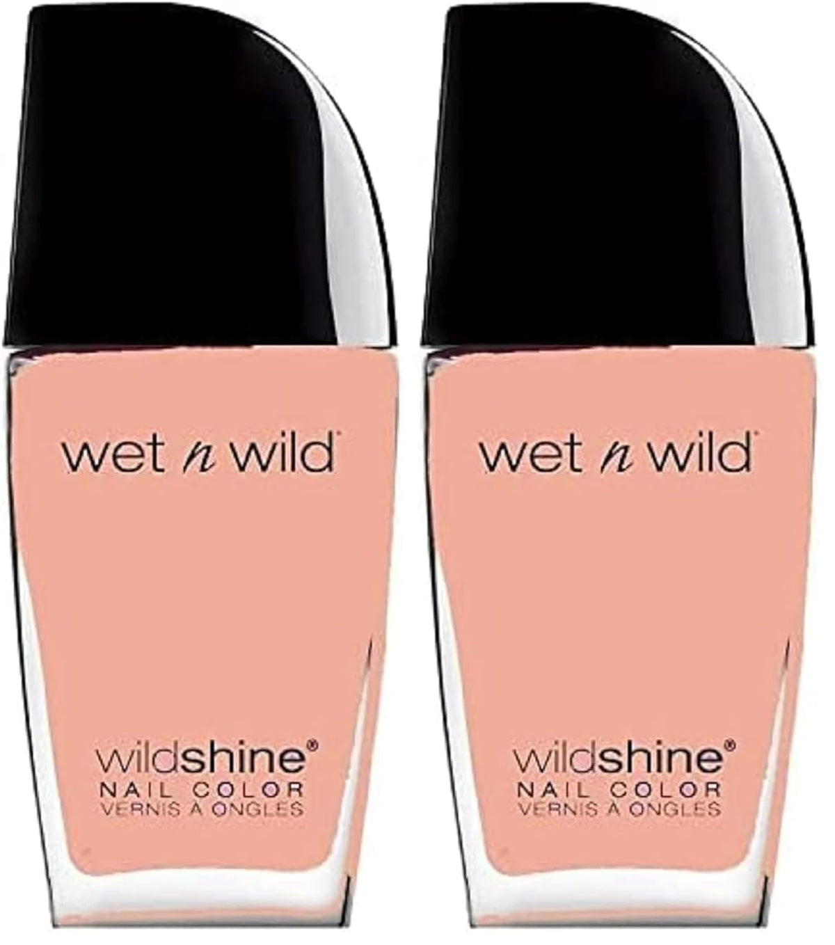 Wet n Wild Wild Shine Neglelak, Formaldehyd, Toluen og Phthalat Fri, Langvarig Hurtig Tørr Formel, Tickled Pink (2 Pack)