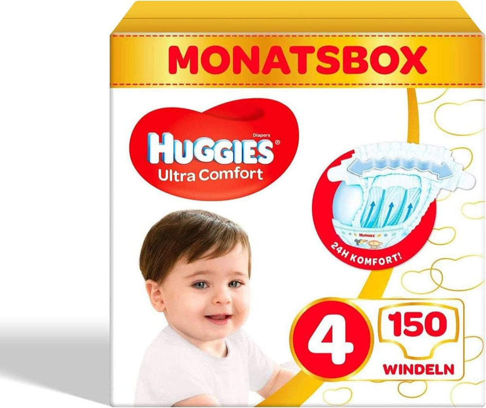 Huggies Ultra Comfort Disney Babybleer Størrelse 4 Månedlig æske 150 stk (3 x 50) Mor og Baby Naty Shop Ultra Comfort Størrelse 4