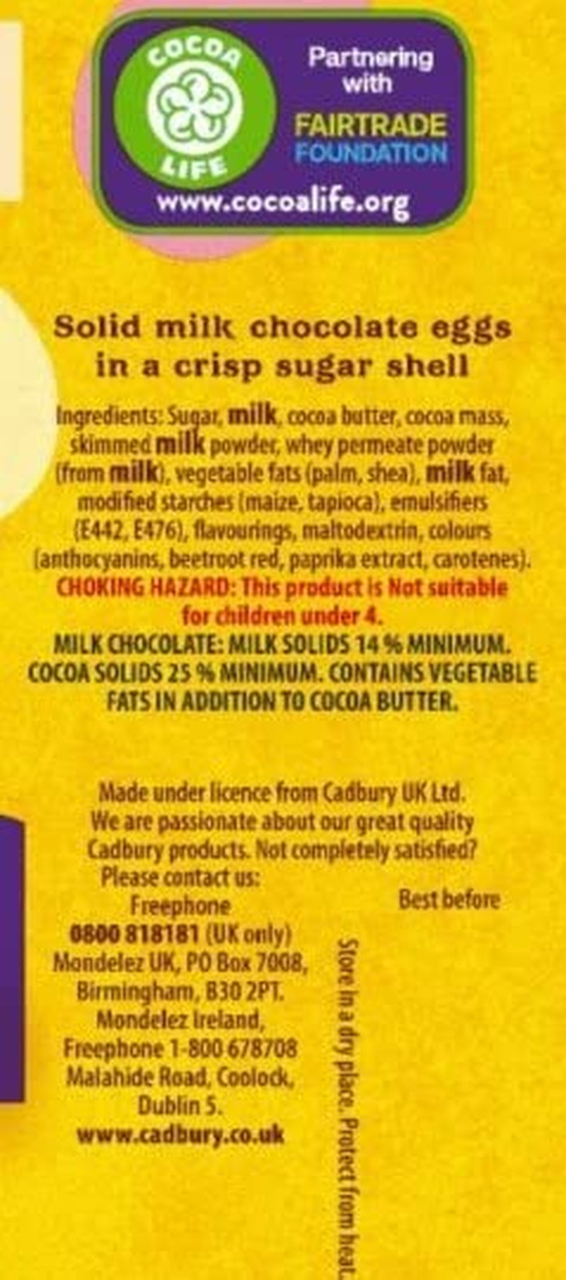 Solid pose med små chokoladeæg (80 g) i en sprød sukkerbakke (påskeforme)