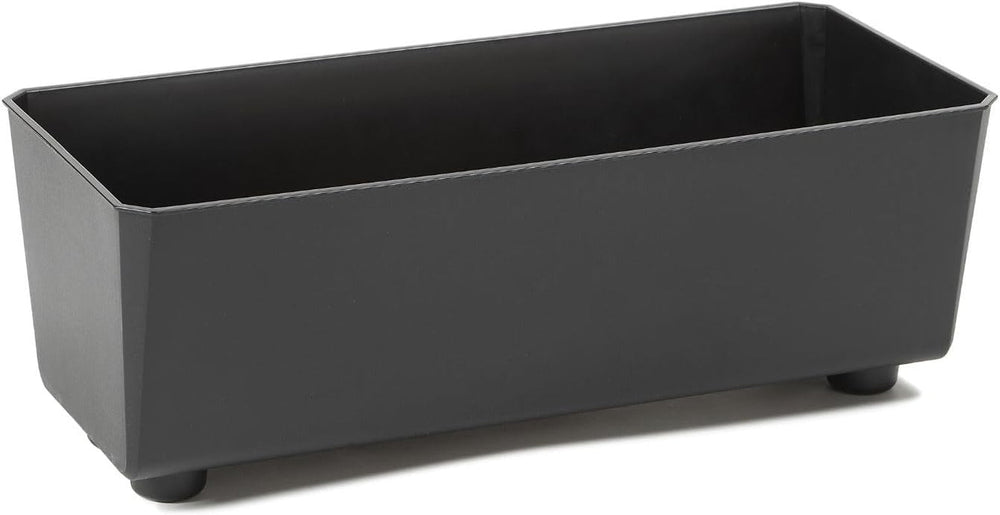 Jardinieră dreptunghiulară LAMELA cu picioare elegante – Ghiveci gri cu aspect de beton, fabricat din plastic robust, 37x17 cm, 6L – Rezistent la intemperii și ușor de curățat – Pentru interior și exterior