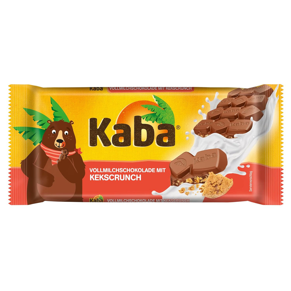 Kaba sødmælk og mælkeflødechokolade, fyldt chokoladebar, 90g bar, smelte-i-mund-chokolade med let mælkecreme og Kaba original smag