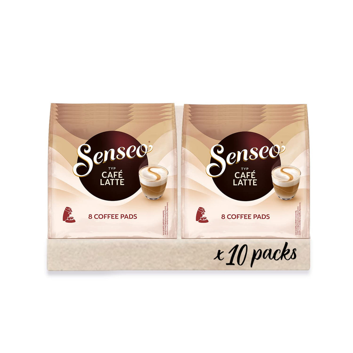Senseo Pads Café Latte, 10 x 8 Getränke, 80 Kaffeepads