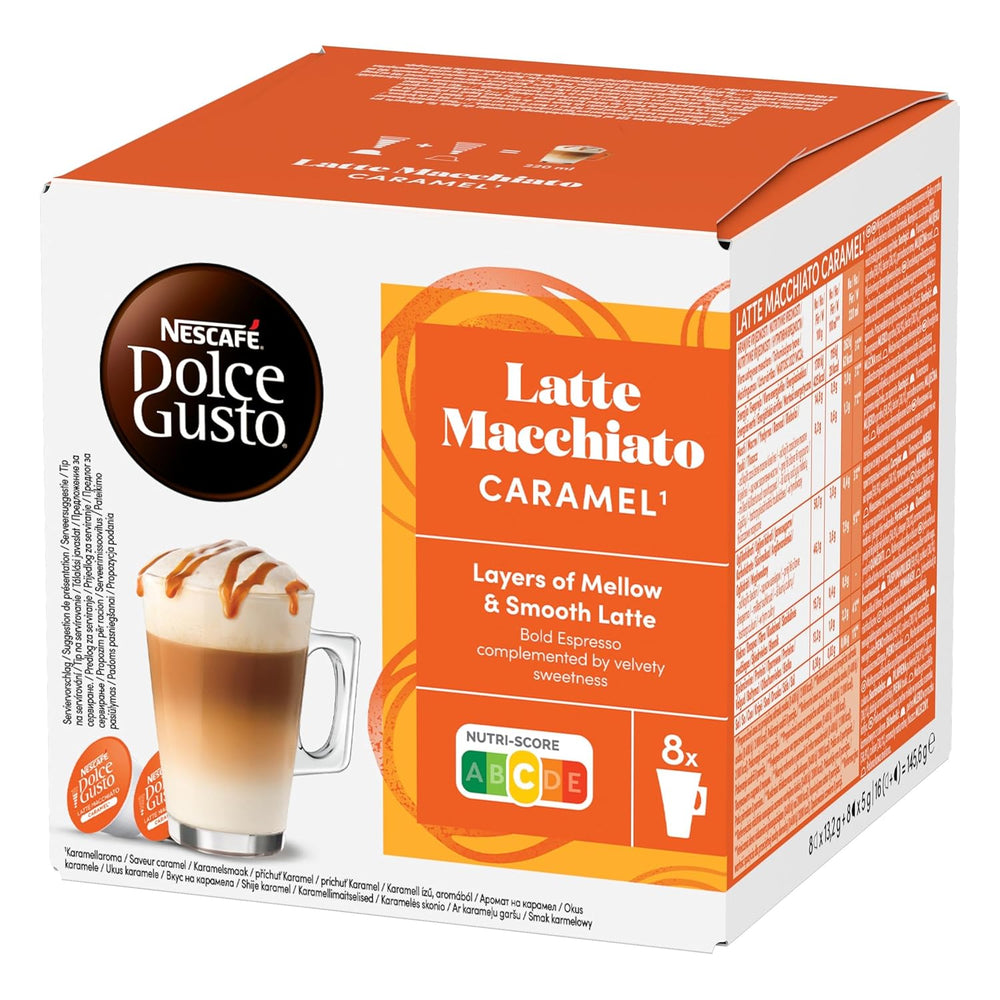 NESCAFÉ DOLCE GUSTO Latte Macchiato Caramel Kaffeekapseln 3er Pack (3 x 16 Kapseln)
