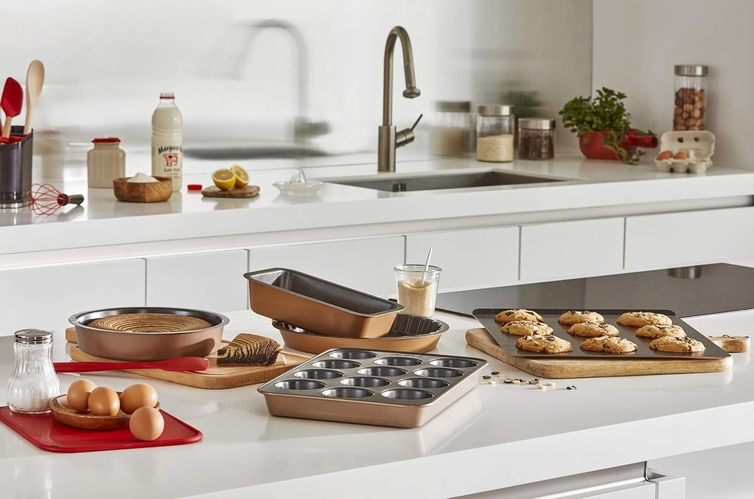 Tefal Airbake J2555014 Muffinform, Antihaftbeschichtung, Karbonstahl, Braun, 29 X 41 Cm Forme og bakker til bagning Naty Shop