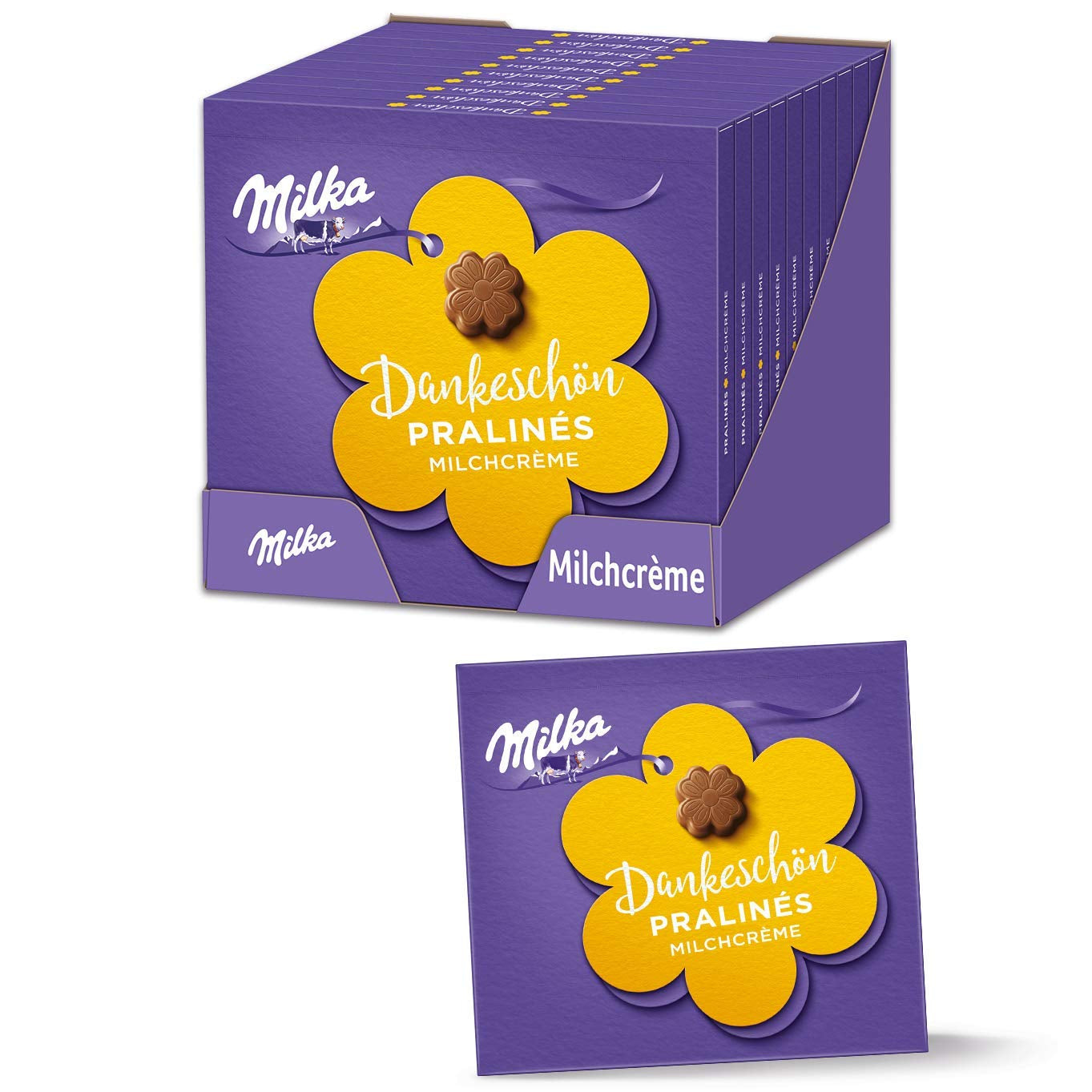 Praline Milka Little Thank You – Alpine mælkechokolade med fint mælkeflødefyld – 12 x 44g
