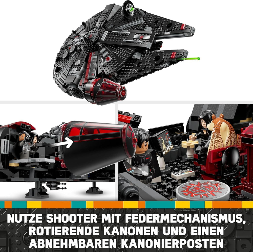 LEGO Star Wars Dark Millennium Falcon, Rumskibssæt, Byggelegetøj til børn, Fødselsdagsgave til drenge, piger og fans, Eventyrlegetøj 75389 Byggesæt Besuche den LEGO-Store