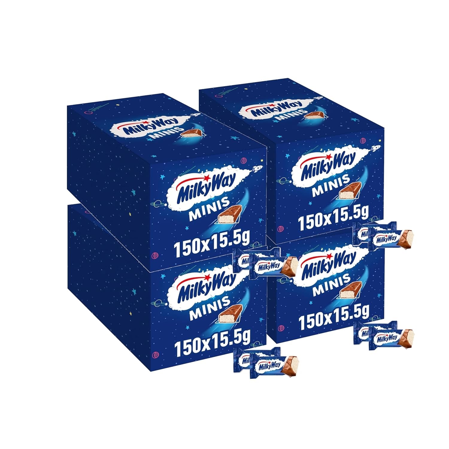 Minichokoladebarer, chokoladepakke, letmælkscreme, 150 x 15,5 g, 2,3 kg