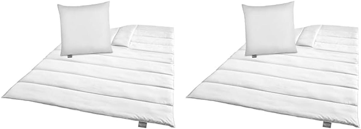 Traumnacht Green Sengesæt - All Season Dyne 135X200 Cm + Pude 80X80 Cm, Holdbar med mikrofiberbetræk, Lavet efter tysk kvalitetsstandard (pakke med 2) Naty Shop Dyner og dyner Standardtitel