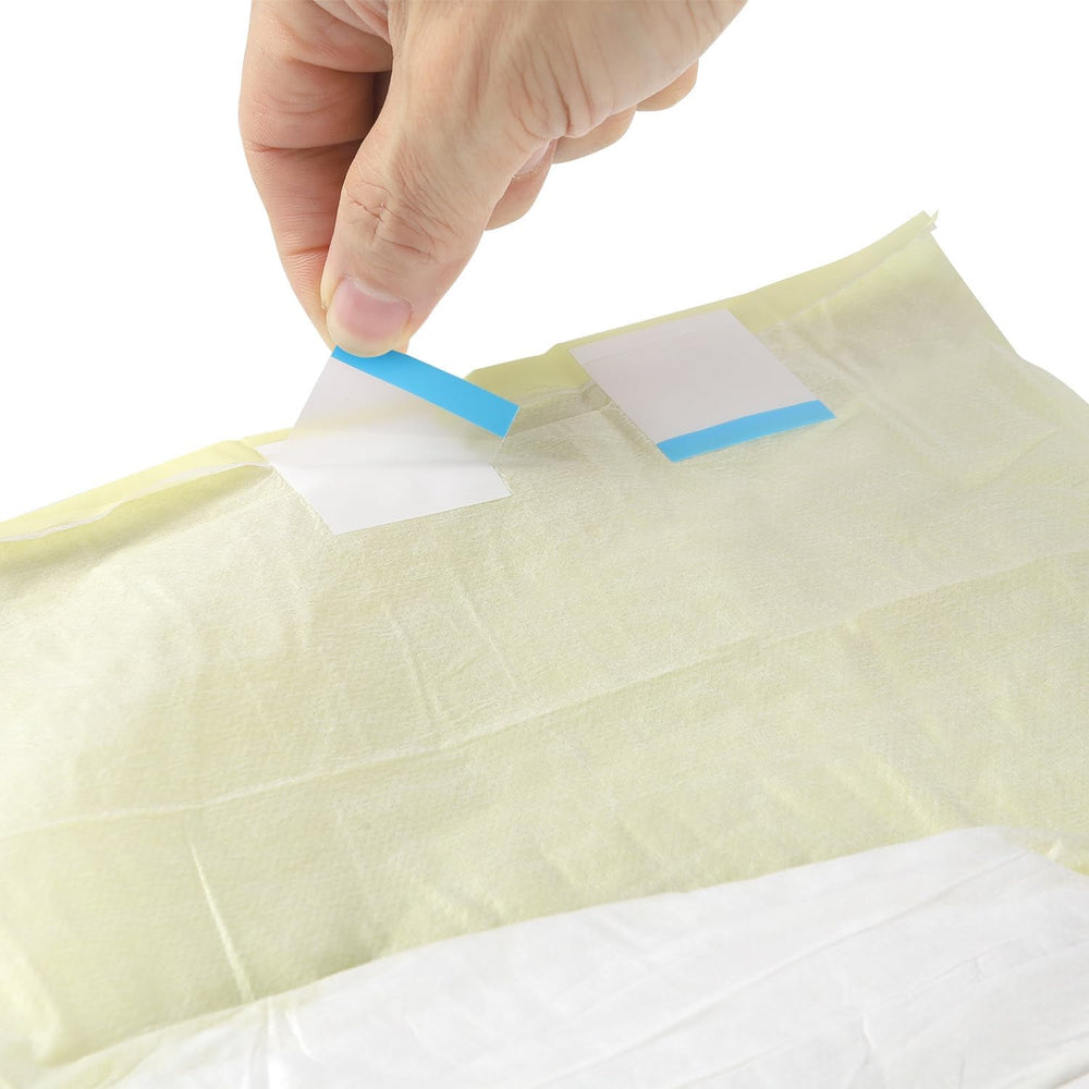 CutiePlusU voksenbleer, 10 pakke engangsinkontinenstrusser med løkker til kvinder og mænd, maksimal absorptionsevne natten over - gul (medium størrelse 71-96 cm)