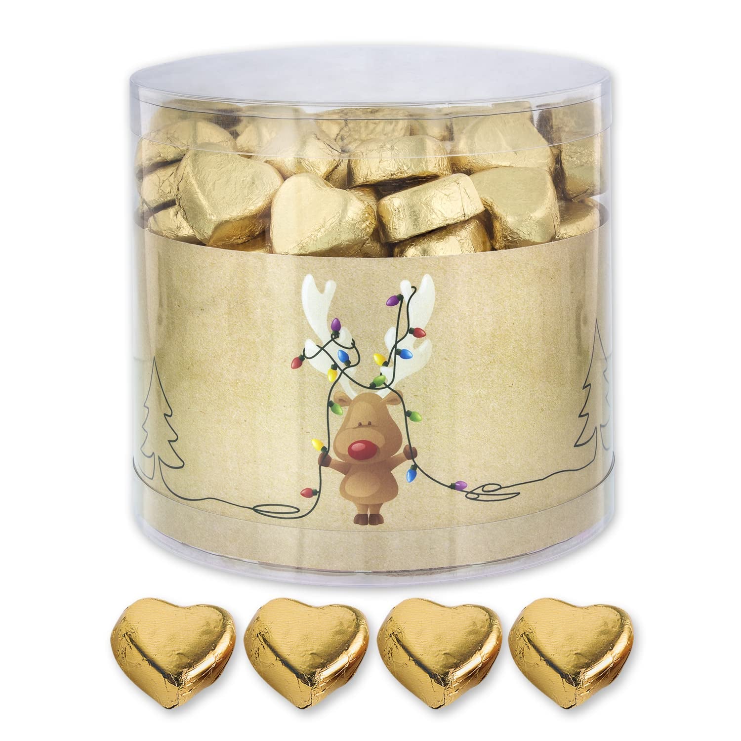 Günthart 150 bucăți Inimioare de ciocolată aurite cu umplutură de turtă dulce, 1.2 KG Bomboane de Ciocolata Naty Shop Default Title