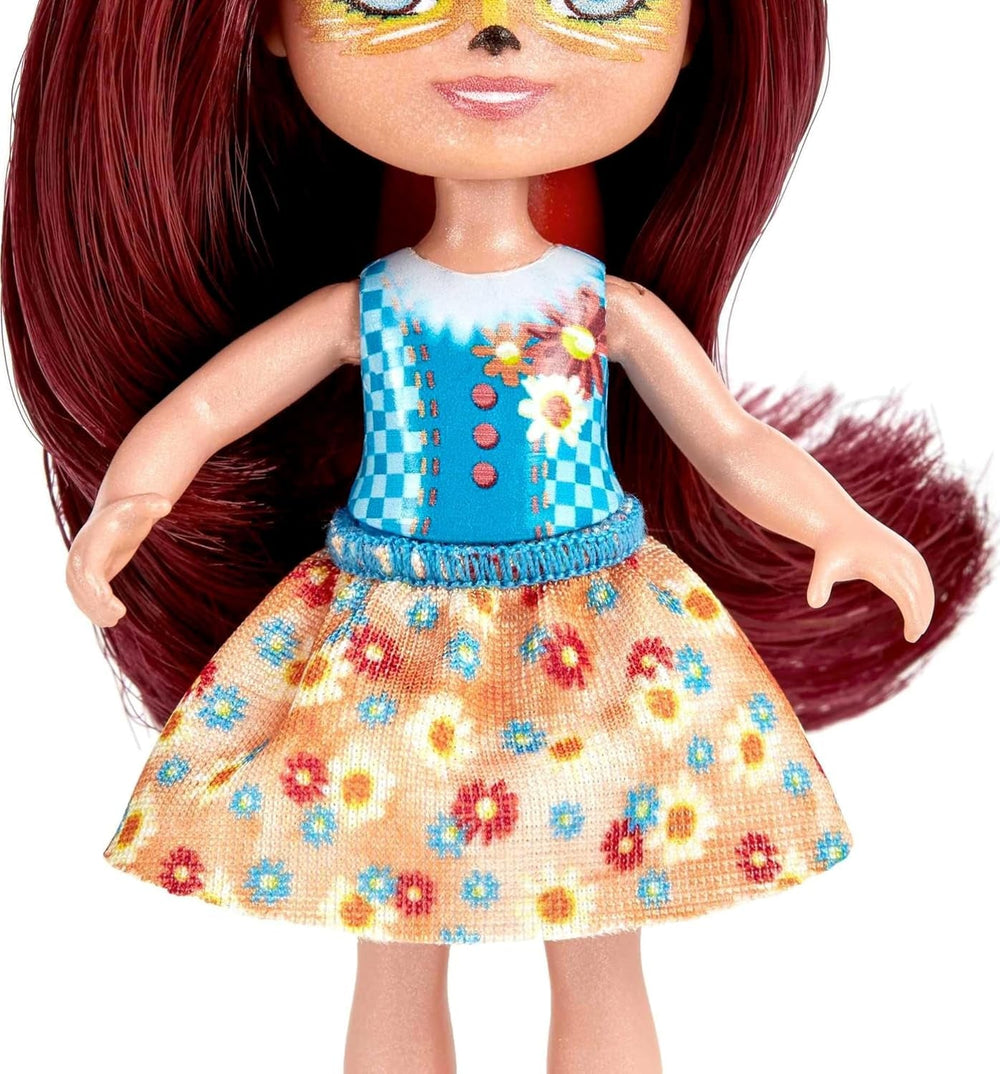 Enchantimals HCF81 - Felicity Fox și sora ei mai mică (aprox. 15 cm și aprox. 10 cm) și 2 figurine animale, fustă detașabilă și accesorii, cadou excelent pentru copiii cu vârsta de 3 ani și peste