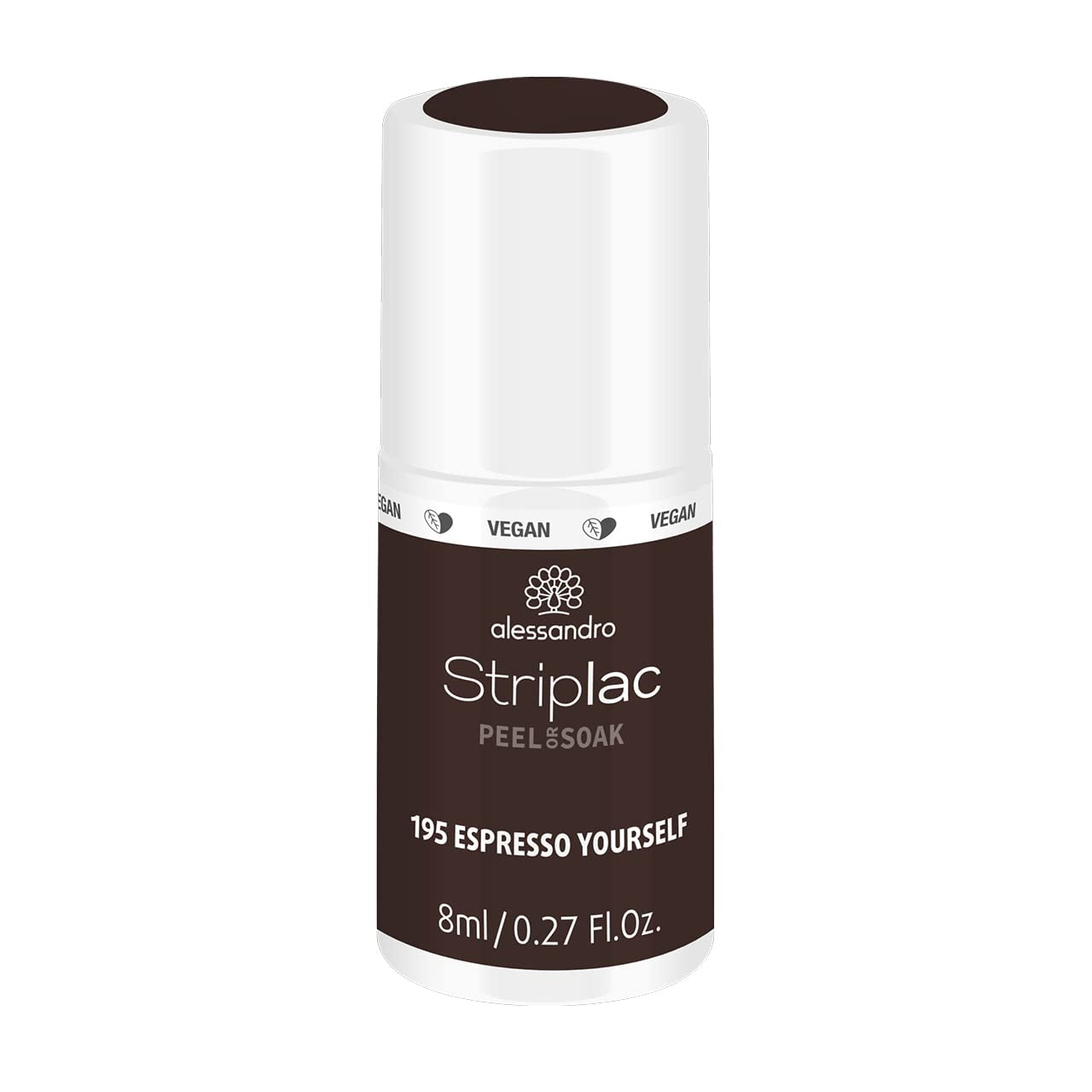UV-neglelak alessandro Striplac Midnight Black – Delikat og langtidsholdbar – Nem fjernelse takket være peel-off fjernelsesteknologi – Vegansk og grusomhedsfri – 8 ml