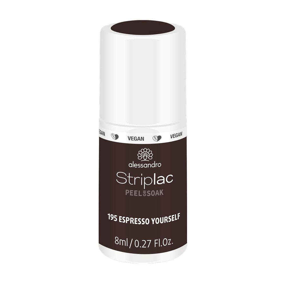 UV-neglelak alessandro Striplac Midnight Black – Delikat og langtidsholdbar – Nem fjernelse takket være peel-off fjernelsesteknologi – Vegansk og grusomhedsfri – 8 ml