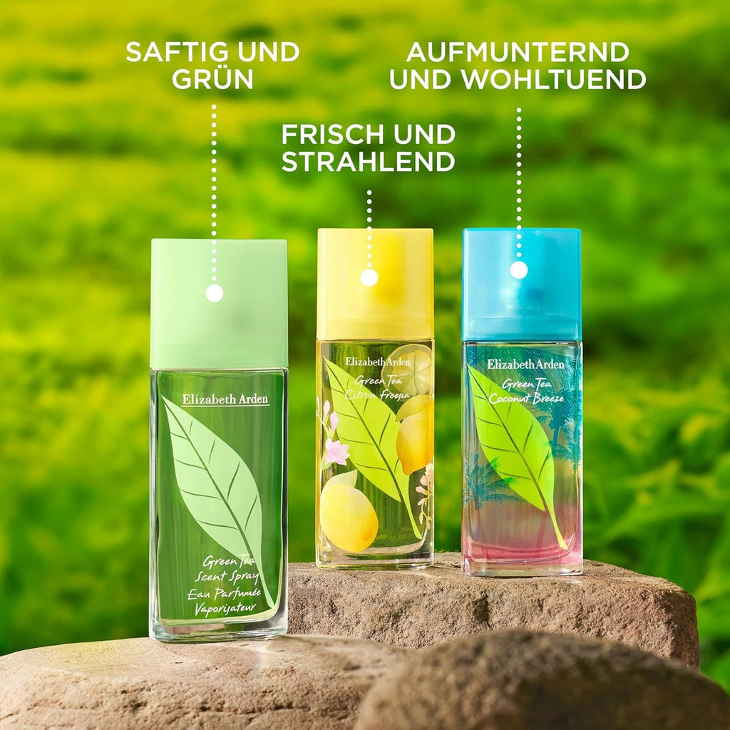 Elizabeth Arden - Ceai verde, Apă de parfum, Parfum cu esențe naturale precum ceai verde și bergamotă, Aromă răcoritoare, florală și citrică, Trezește simțurile, Revigorează - 100 ml