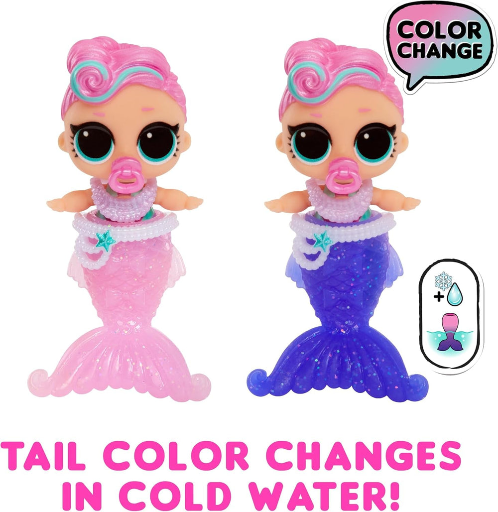 L.O.L. Surpriză! Mermaids Baby Sisters - Cu cozi care își schimbă culoarea, Selecție surpriză, Conține 1 păpușă cu accesorii drăguțe, Colecționează toate cele 8 păpuși, Pentru copii cu vârsta de 4 ani și peste Papusi Naty Shop