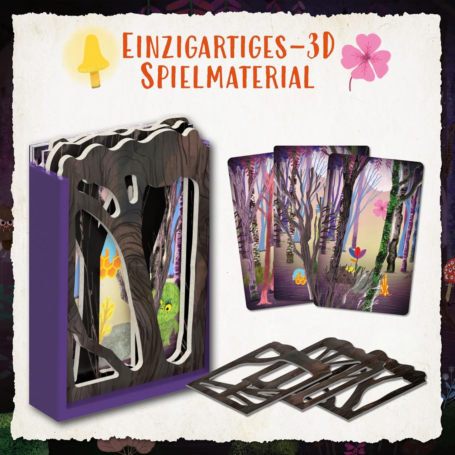 Kosmos 685027 Forest of Shadows, Samarbejdsspil for 2-4-årige, 7 år og opefter, Brætspil for børn, Med fremragende 3D-materiale, I 18 kapitler med cirka 15 minutters spilletid