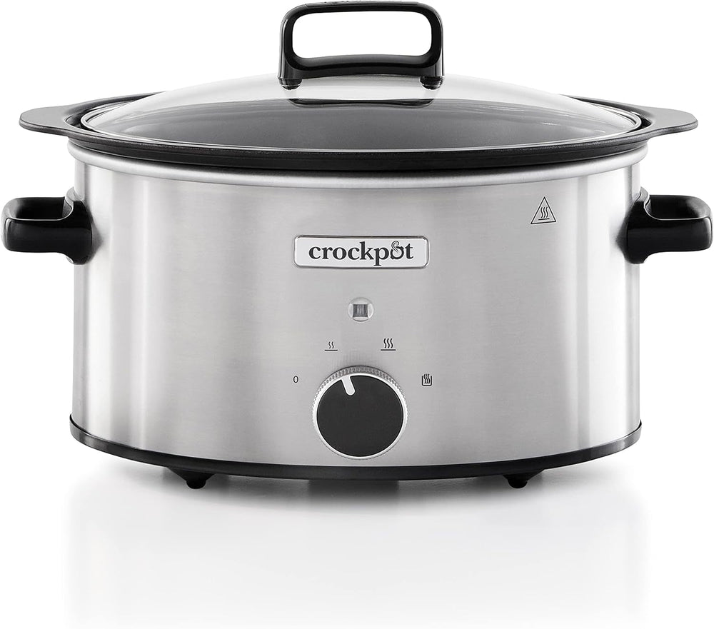 Slow cooker Crockpot,| 3,5 liter (3-4 personer), beholder til bruning af kød og grøntsager, rustfrit stål Slow Cooker Naty Shop Standardtitel