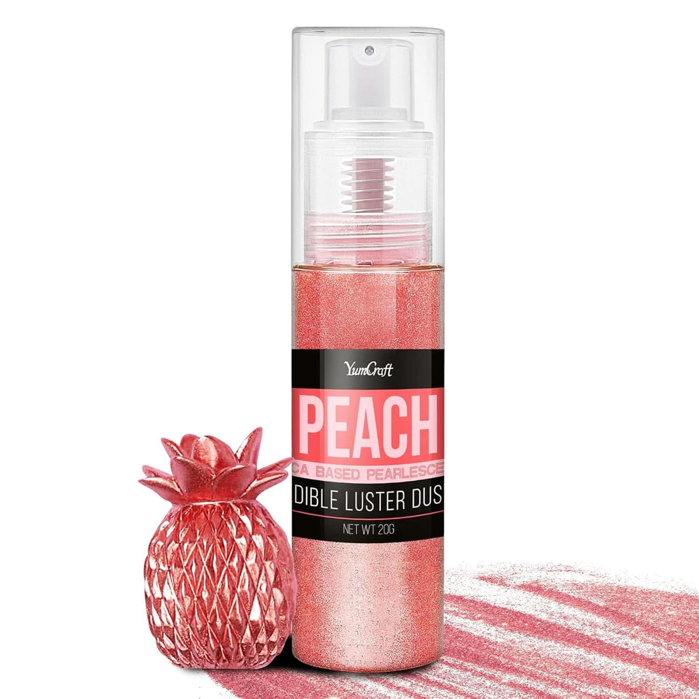 Spiselig glitterspray, 20 gram Naty Shop Peach rød