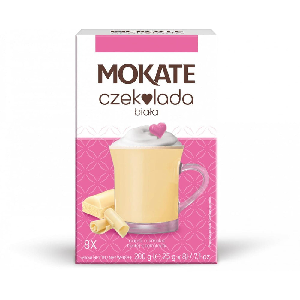 MOKATE® Mørk varm chokolade - 1 pakke 180 gram - 10 poser Kakao og varm chokolade Naty Shop hvid chokolade - 8 poser