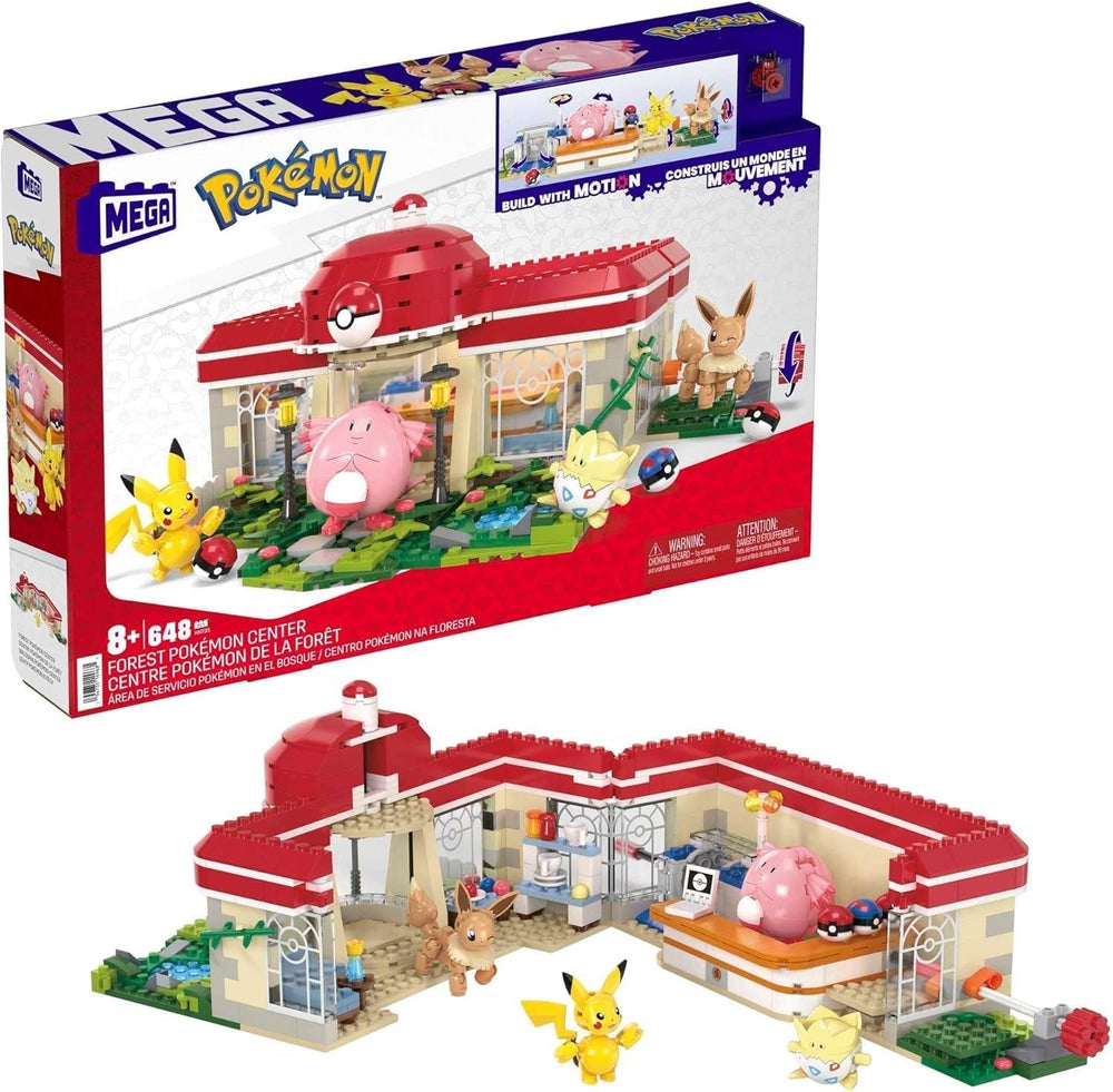 MEGA Pokémon actionfigur byggelegetøj, 1101 stykke træningsarena, kampspil og 5 bevægelige figurer til børn, HWR82 actionfigurer Naty Shop byggesæt