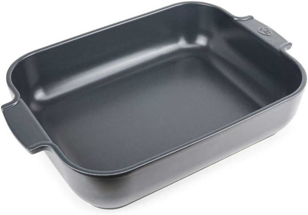 Peugeot Appolia Rechteckige Auflaufform Mit Griffen, Keramik, Schiefer / Grau, 8,3X40,5X27,2 Cm, Fassungsvermögen: Ca. 4 L, 60022 Bageforme og plader Naty Shop Schiefergrau