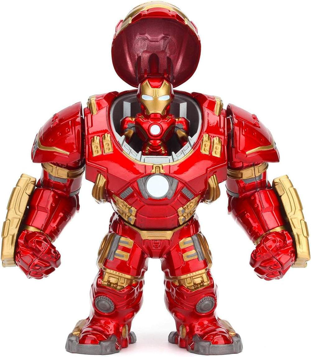 Jada Toys Marvel Figur Hulkbuster & Ironman, Åben og lukket hjelm, Samlefigurer, Sæt, Die-Cast, Rød, Størrelse: 6 tommer Hulkbuster & 2 tommer Ironman Actionfigurer Naty Shop