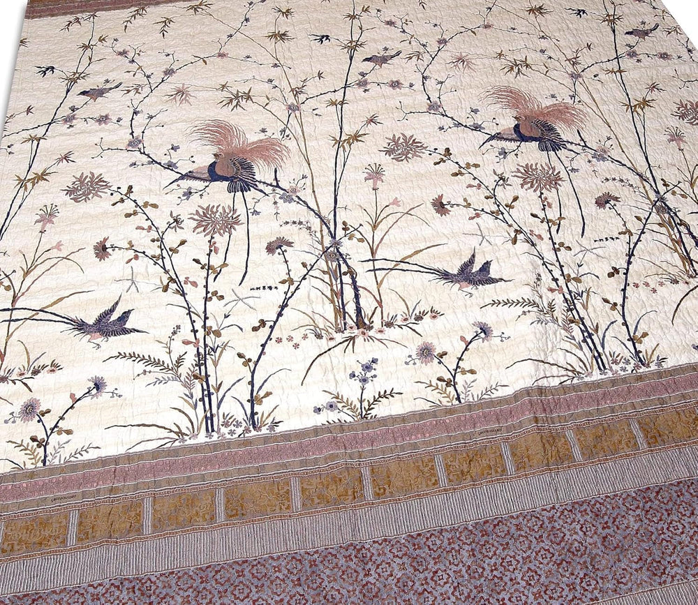 Bassetti Fong sengetæppe, 100 57 tråde pr. cm² / fyld: 100% ren bomuld, creme, 220X255 cm Bassetti senge og tæpper