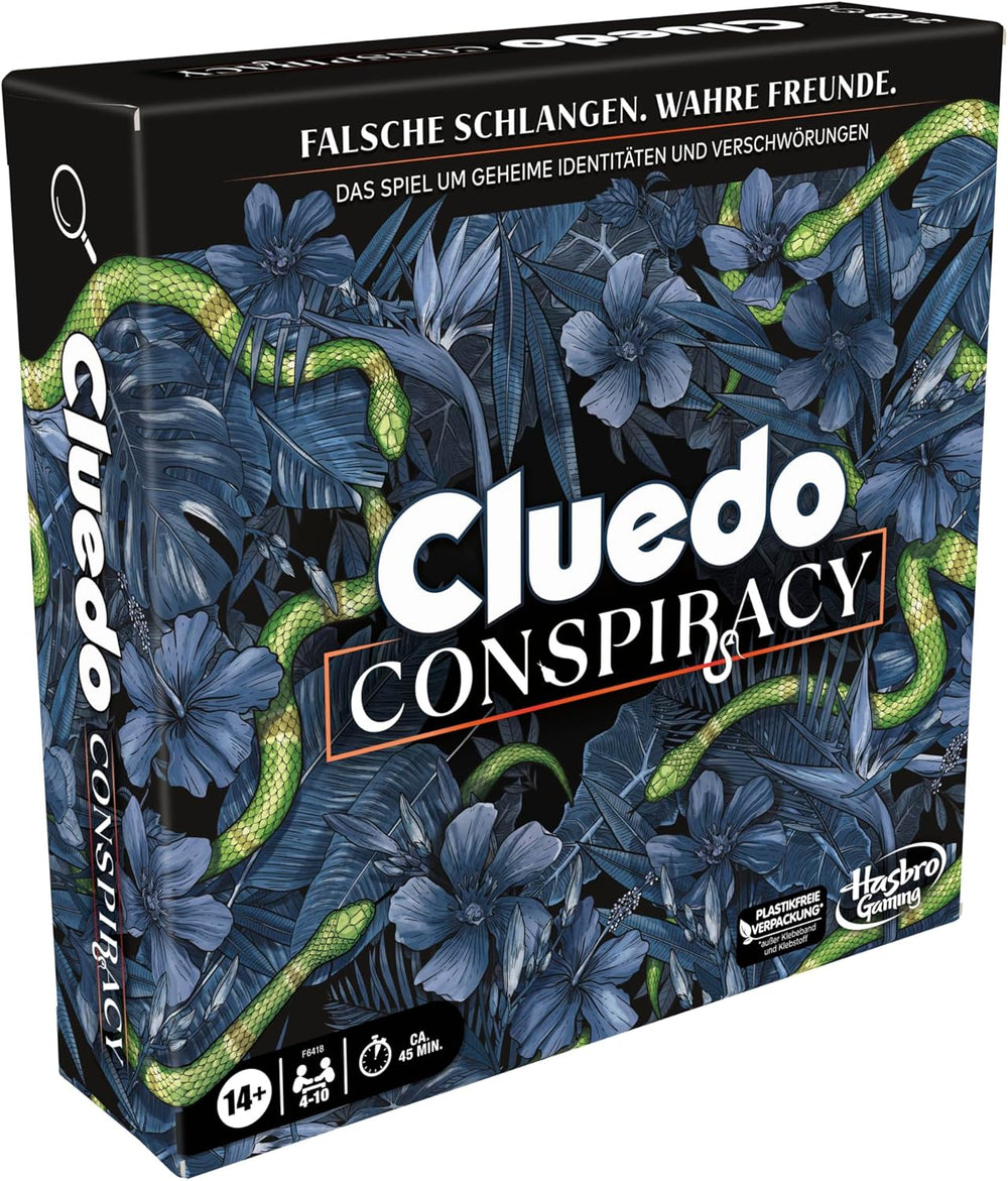 Cluedo Conspiracy Board Game af Hasbro Gaming for voksne og teenagere, tysk version af mysteriespillet, for 4-10 spillere og i alderen 14 og opefter