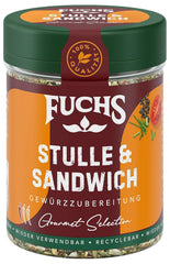 Fuchs Gewürze - Stulle und Sandwich Gewürz - sprød Butterbrot Topping mit Pyramidenflocken und getoasteten Zwiebeln - aus natürliche Ingrediens - 50 g i wiederverwendbarer, genbrugsbarer Dosis