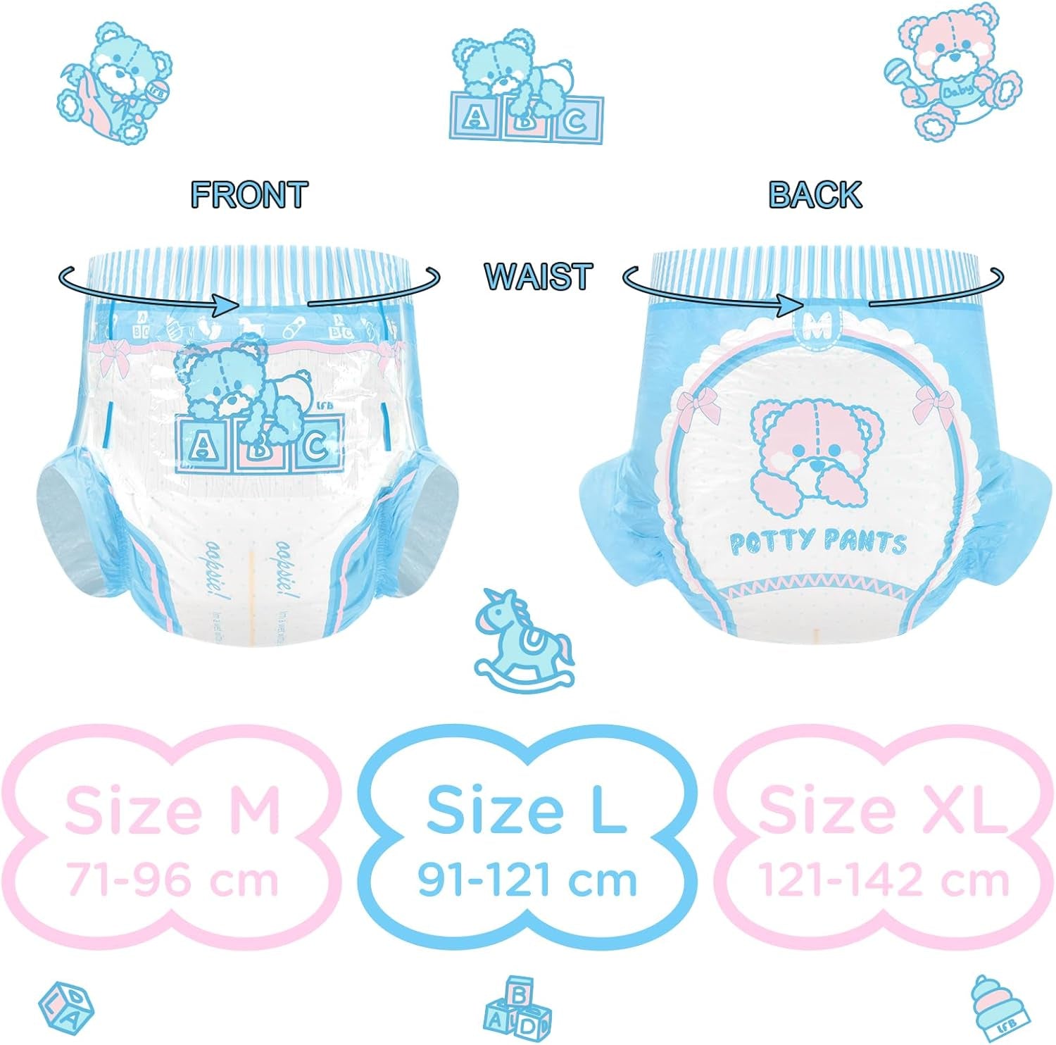 Bleer med tryk til voksne 5500-5800ml 10 stk. - Toilettrusser (XL)