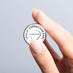 Semilac Pure & Clean UV neglelak base 7ml – Selvnivellerende hybrid base til følsomme negle