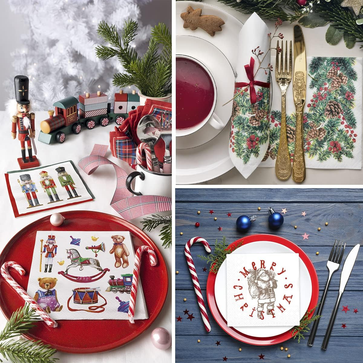 PAW - Șervețele 3 straturi (33 X 33 Cm) I 20 bucăți I Șervețele de hârtie colorate perfecte pentru masa de Crăciun I Șervețele - Crăciun, iarnă, ciulin, lampă I Bullfinch cu lampion